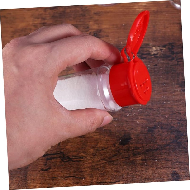 Plastic Spice Jars With Rotating Lids Salt Pepper Condiment Bottles For Kitchen BBQ 6 Pack - Image 4
